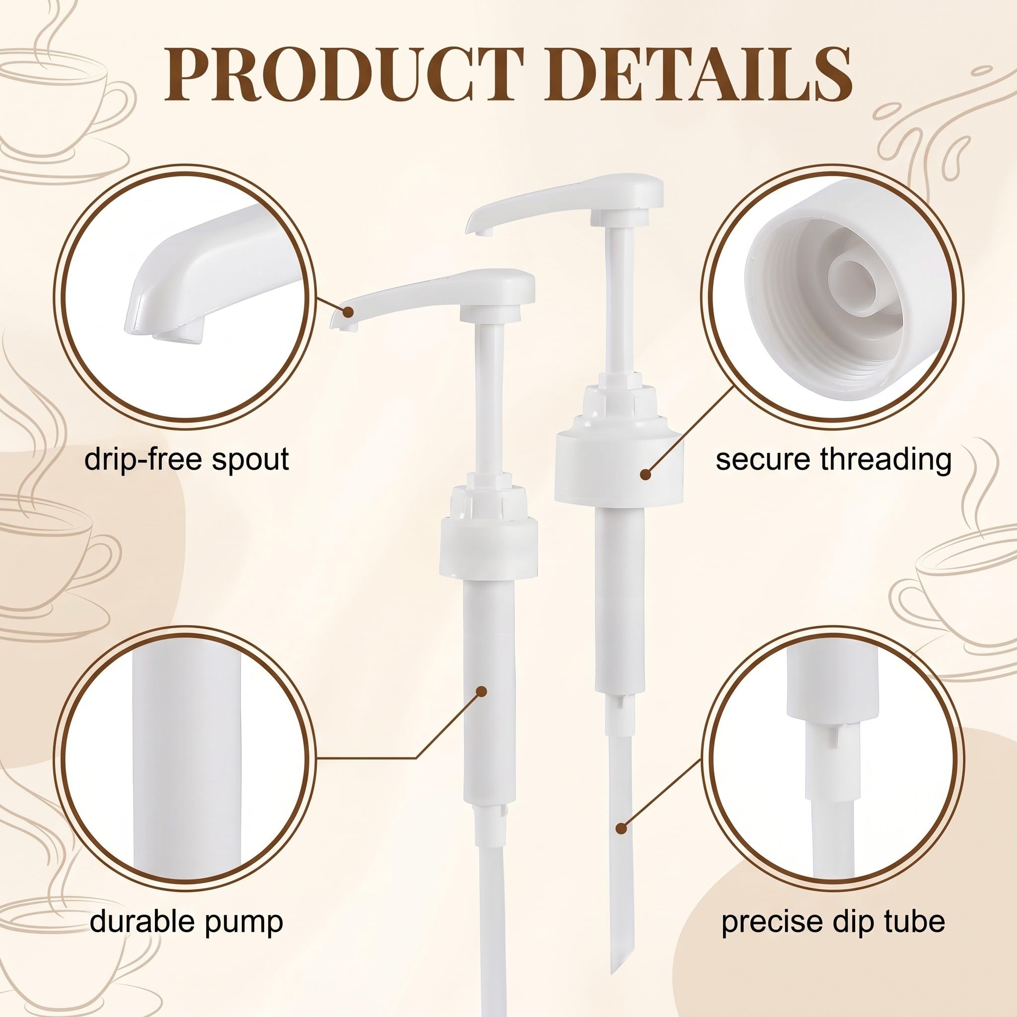 2 Pcs Erogatore Sciroppo Compatibile con Monin, Pompa Dosatrice per Bottiglie da 700ml e 1000ml, Pompa di Sciroppo di Caffè, Dispenser di Sciroppo a Scatt, Dosaggio Preciso 10ml