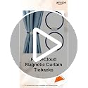 Image of Home Cloud Magnetic Curtain Tiebacks Convenient Drape Tie Backs - Pearl Decorative Rope Holdback Holder for Window Drapries Color Multi (1pair 2 pcs) (Navy)