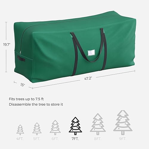 Miniatura 5 de SONGMICS Bolsa de almacenamiento para árbol de Navidad, contenedor de almacenamiento para árboles, hasta 7.5 pies, bolsa para árboles, tela Oxford