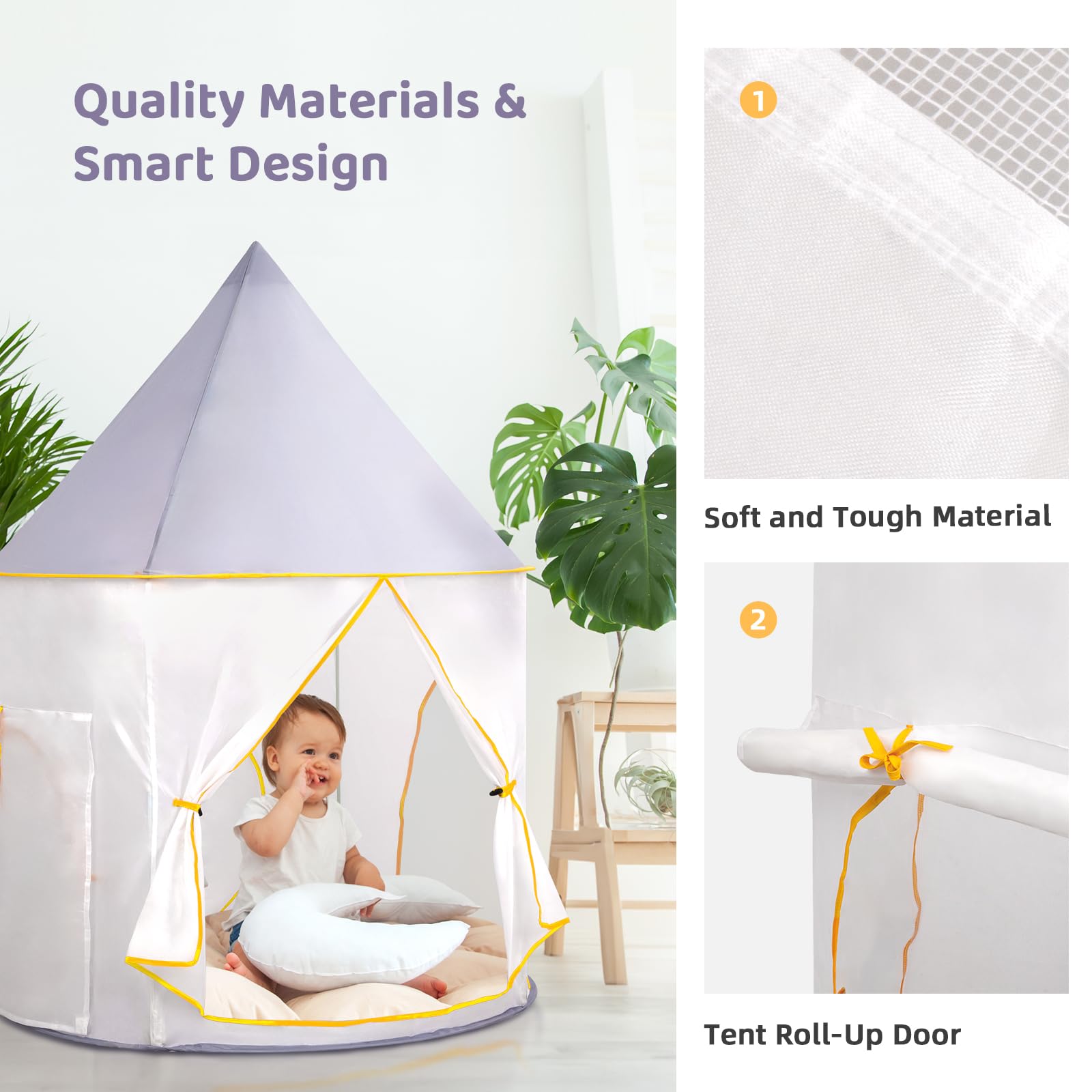 OOOK 5 PCS Play Tent with Tunnel and Ball Pit for Kids, Foldable Pop Up Tents Kids, Indoor & Outdoor Playground with Crawling Toys - Image 8