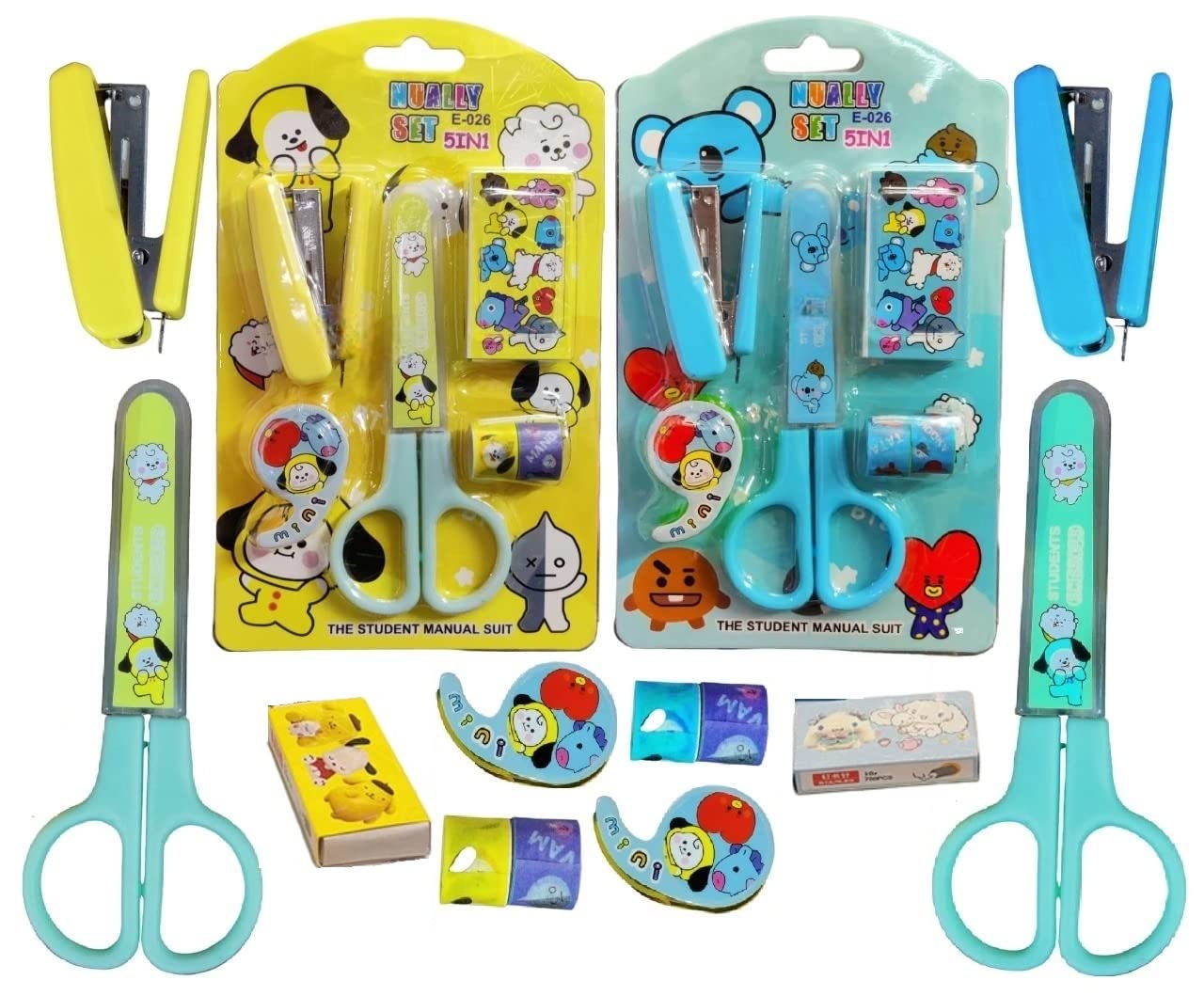 KraftHail Stapler Set Art and Craft Kit for Kids 814 Stationary set for Kids Mini Size