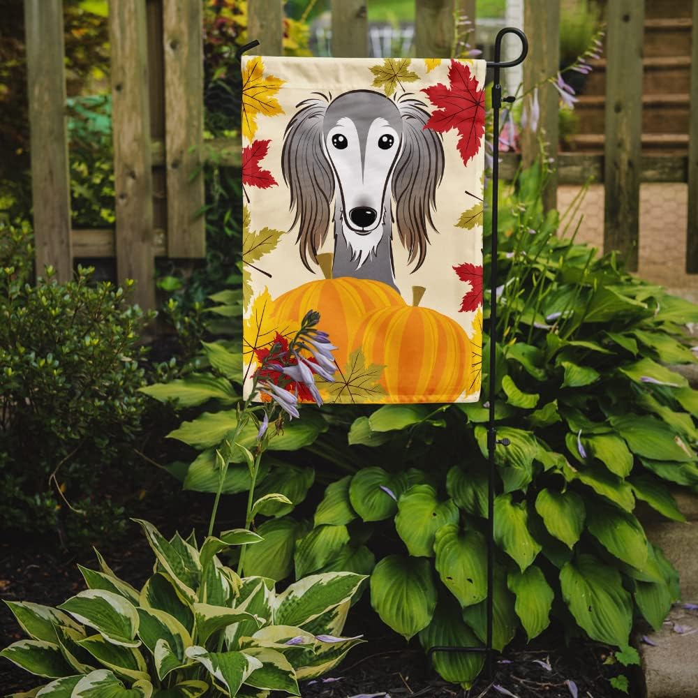 Caroline's Treasures BB2035GF Saluki Thanksgiving Garden Flag Mailbox Flag Decorative Yard Flag Banner Outside Patio Artwork Yard Flower Beds, Garden Size, Multicolor