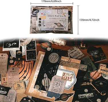 200 PCS DIY Retro Journaling Supplies, Vintage Stickers Pack for Scrapbooking, Craft Paper Accessories, and DIY Decoration - Perfect for Creative Projects and Personalised Art