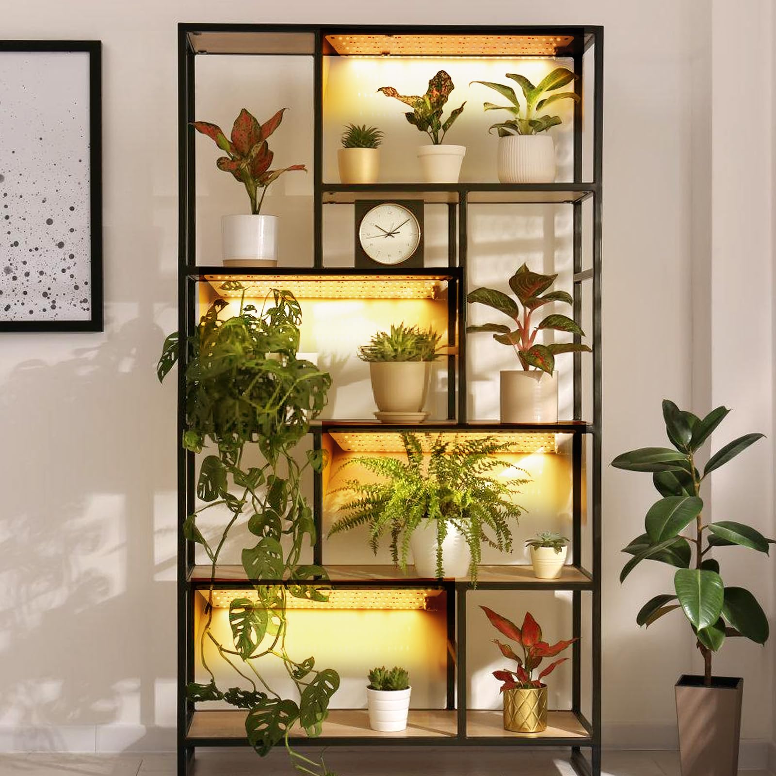 Lampe de Croissance LED,4x135 LEDs Lampe Horticole,Lampe Plante Interieur,Lampe de Plante Spectre Complet,Lampe de Culture avec Minuterie,3 Modes,10 Luminosité,pour Plantes D'intérieur (Blanc)