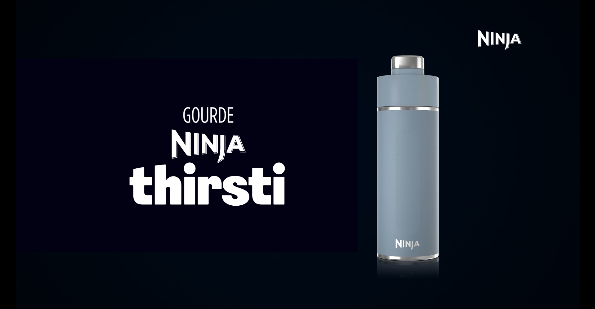 Ninja Thirsti Bouteille Et Flasque 530 Ml Avec Couvercle étanche, Conçue Pour Boissons Gazeuses, Chaudes Et Froides. Voyage/sport. Triple Isolation, Bouteille En Acier Inoxydable, Gris, DW1801EUUKGY