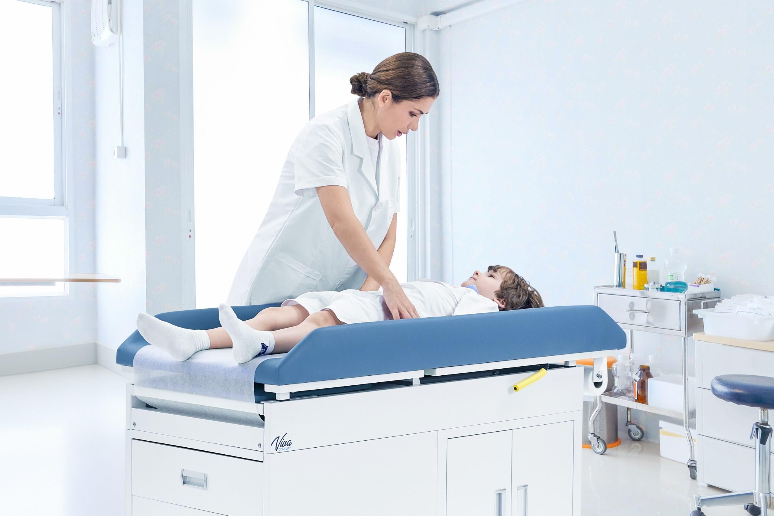 Vivacomfort Pediatric Grande Steel Exam Table, Patient Examination Table, Medical Exam Table for Children, Blue