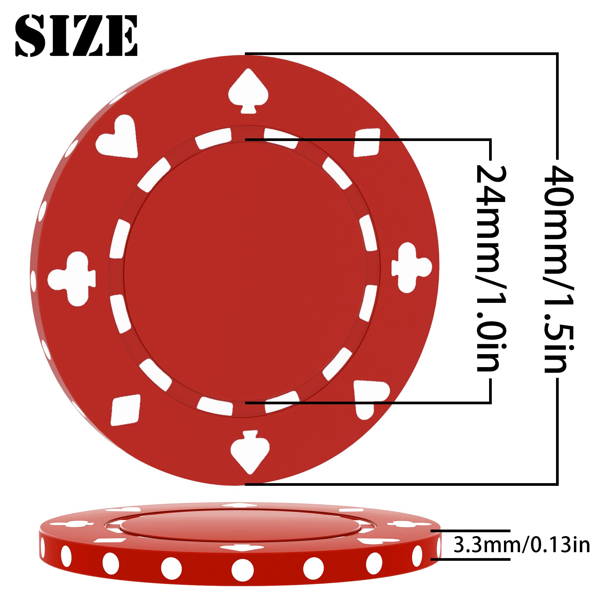 50 Custom Clay Poker Chips, Imprinted in Full Color with Your Logo, Image or Text, 40mm Heavy 11.5 Grams Casino Sized Clay Poker Chips with Logo for Bar Drink Tokens, Card Club or Golf Club (Black)