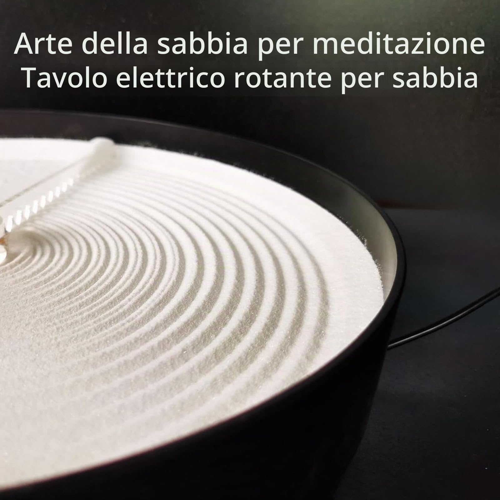 Vassoio di Sabbia Elettrico per Meditazione, Vassoio Autorotante per Raschiare La Sabbia, Vassoio di Sabbia per Terapia di Meditazione Consapevole E Antistress, per Il Rilassamento