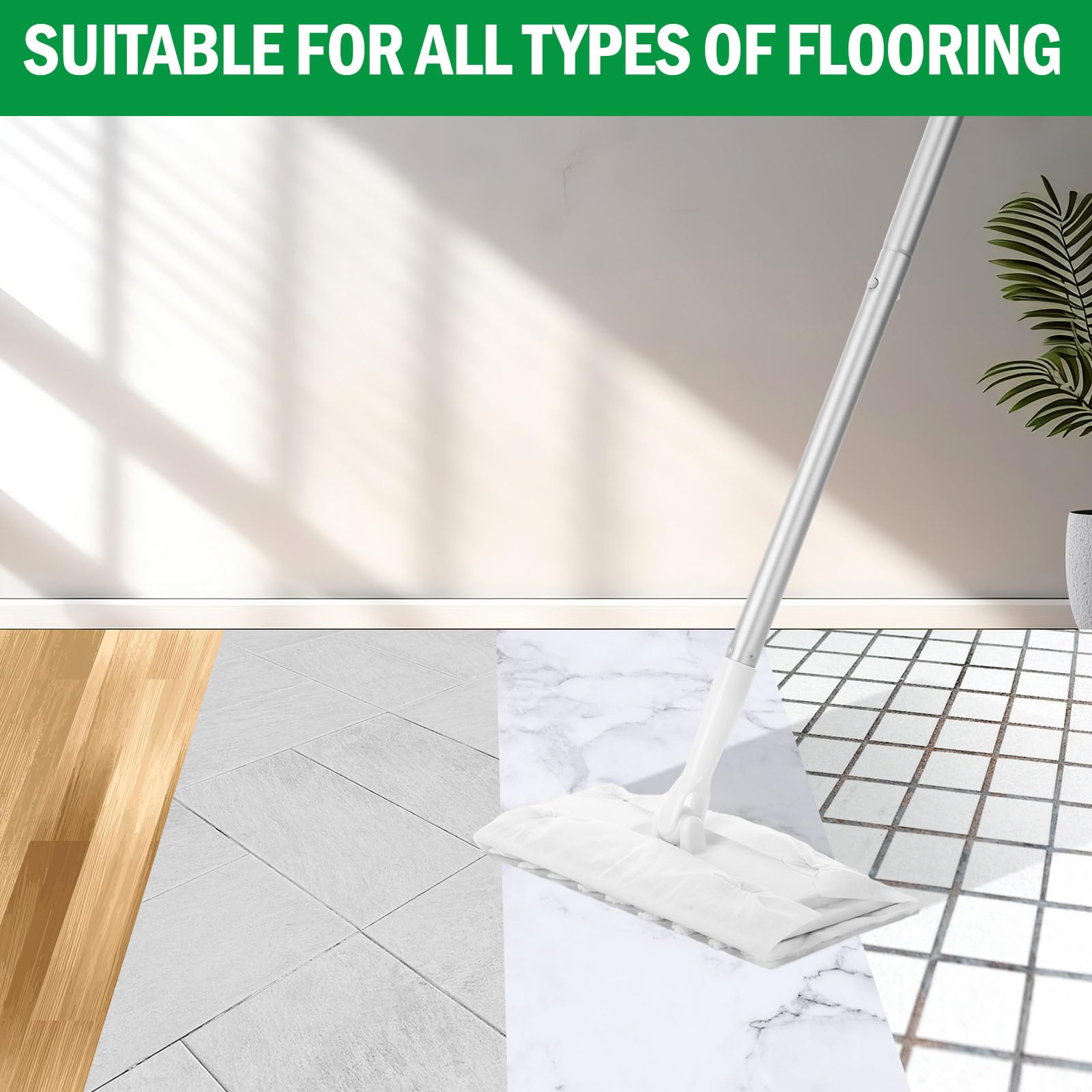Gejoy 300 paños de barrido en seco resistentes compatibles con Swiffer Sweeper Mop, almohadillas de microfibra para limpiar el polvo de suelos de madera dura y el pelo de mascotas, recambios