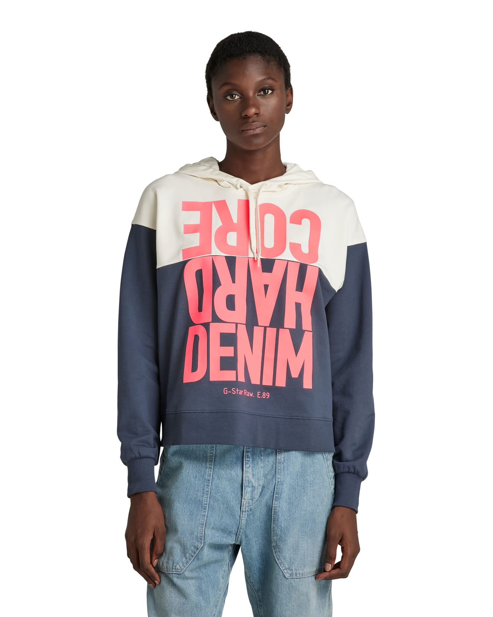 G-STARWomen's Hard Core Denim Hoodie Color Block Sweats