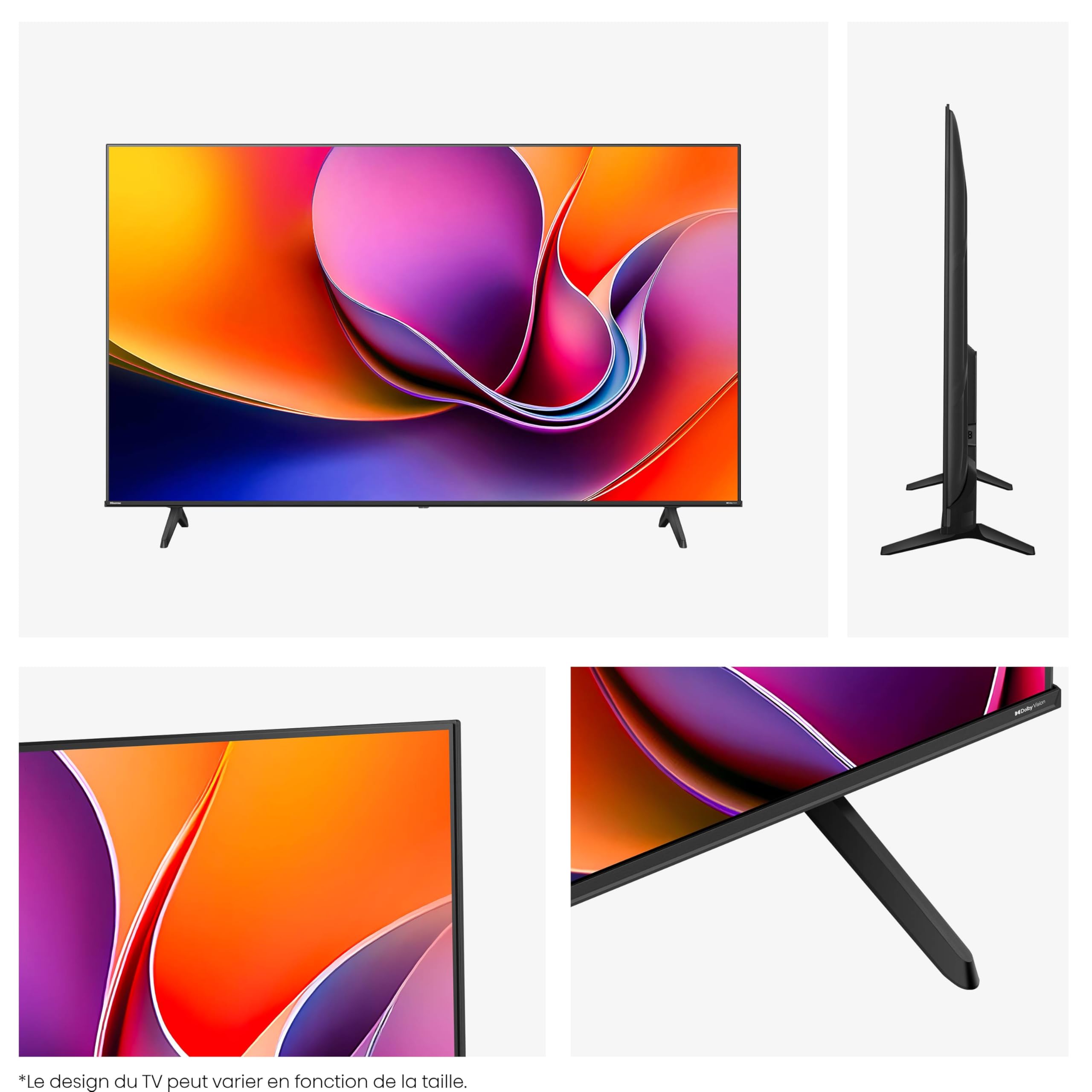 Hisense Smart TV 75 Pouces 75A6Q 4K UHD, Dolby Vision, HDR, VIDAA avec Youtube, Netflix, Disney+, Canal + (modèle 2025)