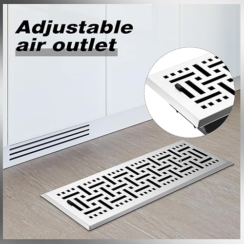 Miniatura 6 de Rejilla de ventilación resistente para el suelo, cubiertas de ventilación de piso, cubierta de metal para registro de calor con acabado a prueba de