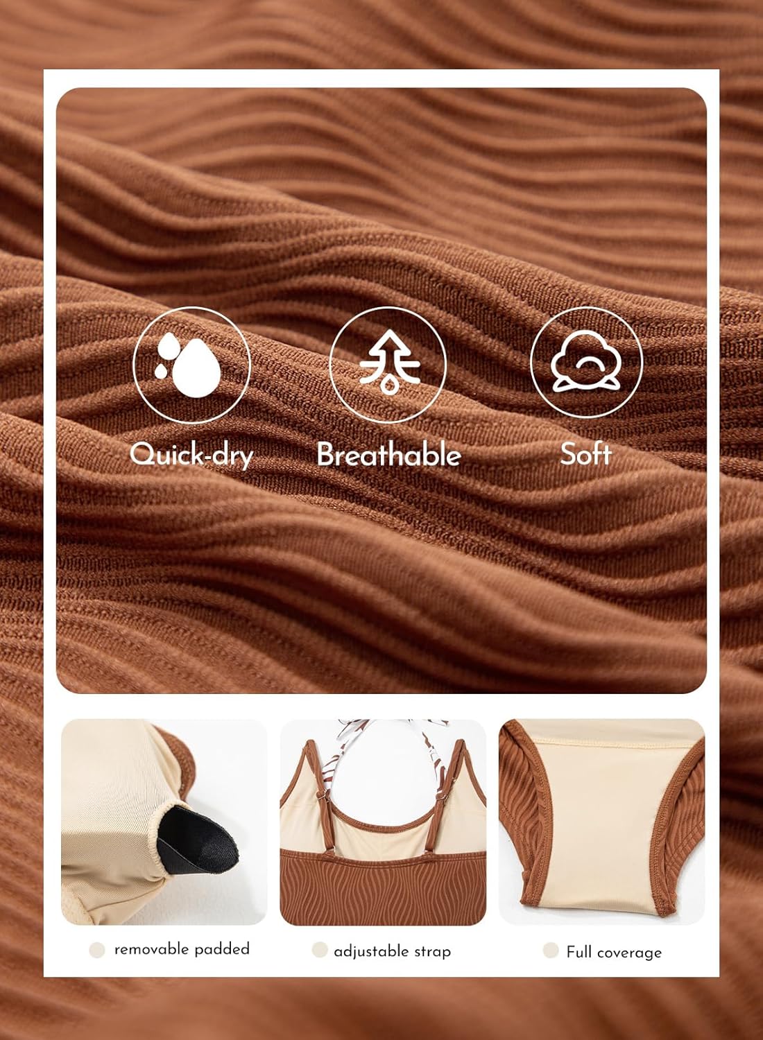 Aleumdr Women's Color Block One Piece Swimsuit Halter Tummy Control Swimwear Bathing Suit Textured Bathing Suits - Image 6