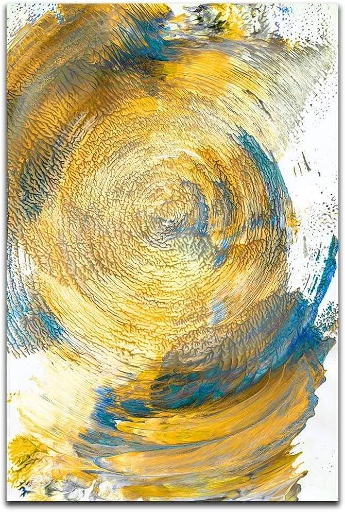 Amazon.co.jp: ノルディックイエロー年輪リフト迷路アートポスター現代