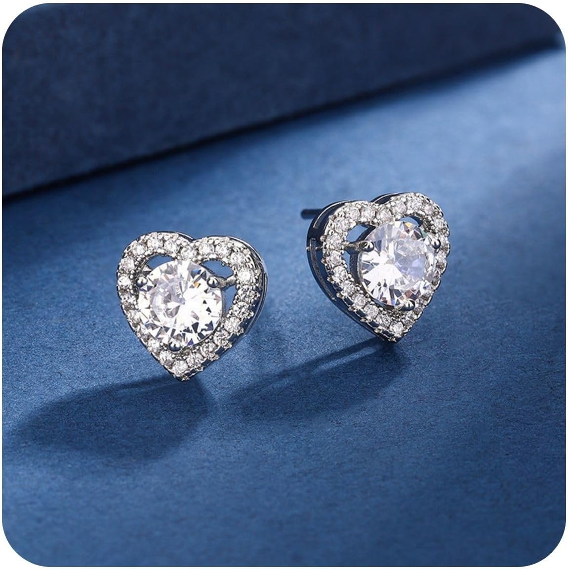 925 Sterling Silver Diamond Stud Earrings for Women