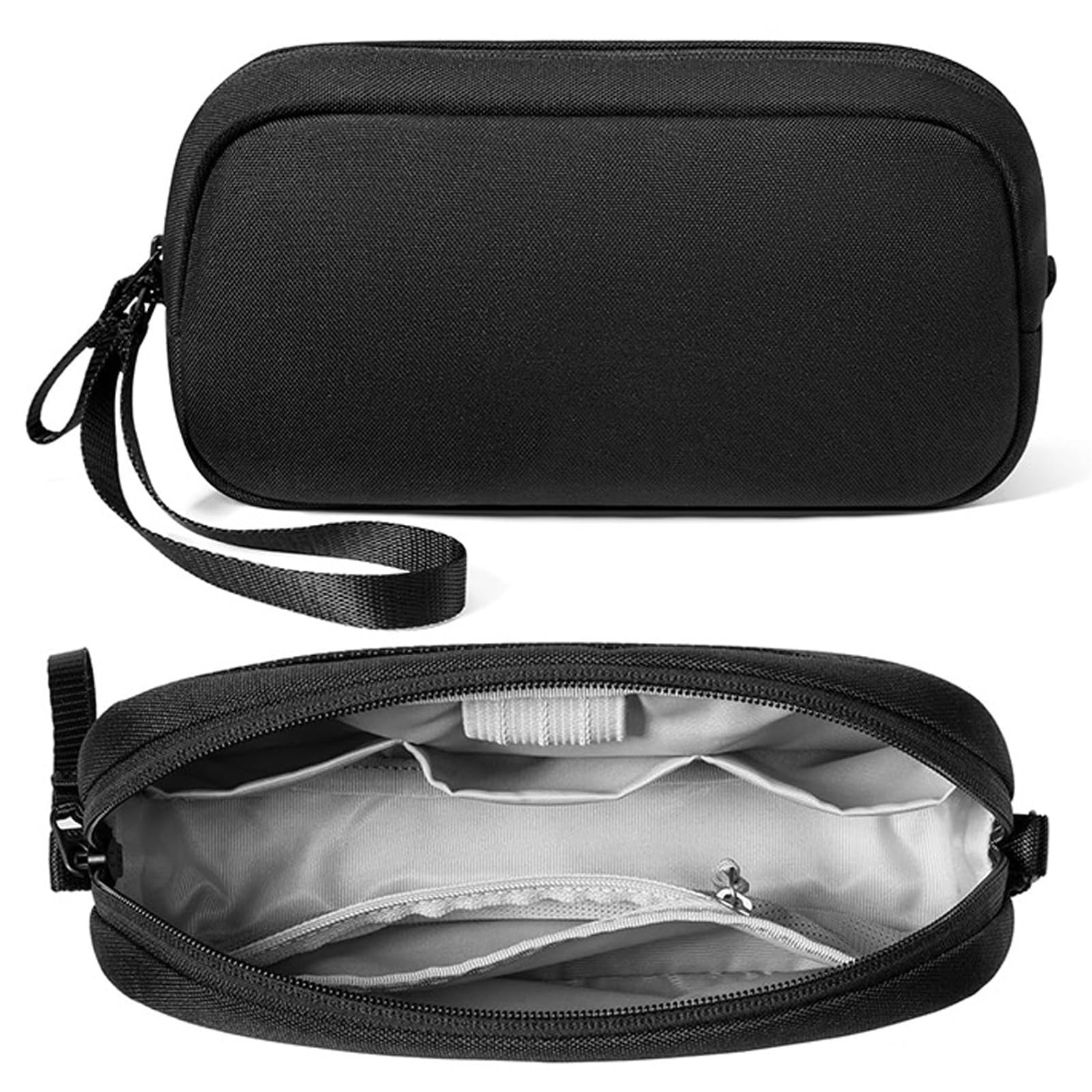 Borsa Organizer Cavi, Porta Cavi Da Viaggio, Porta Organizer per Accessori per Computer Portatili, Custodia per Adattatore, Mouse, Cavo, Alimentatore, Caricatore, Disco Rigido, Nero