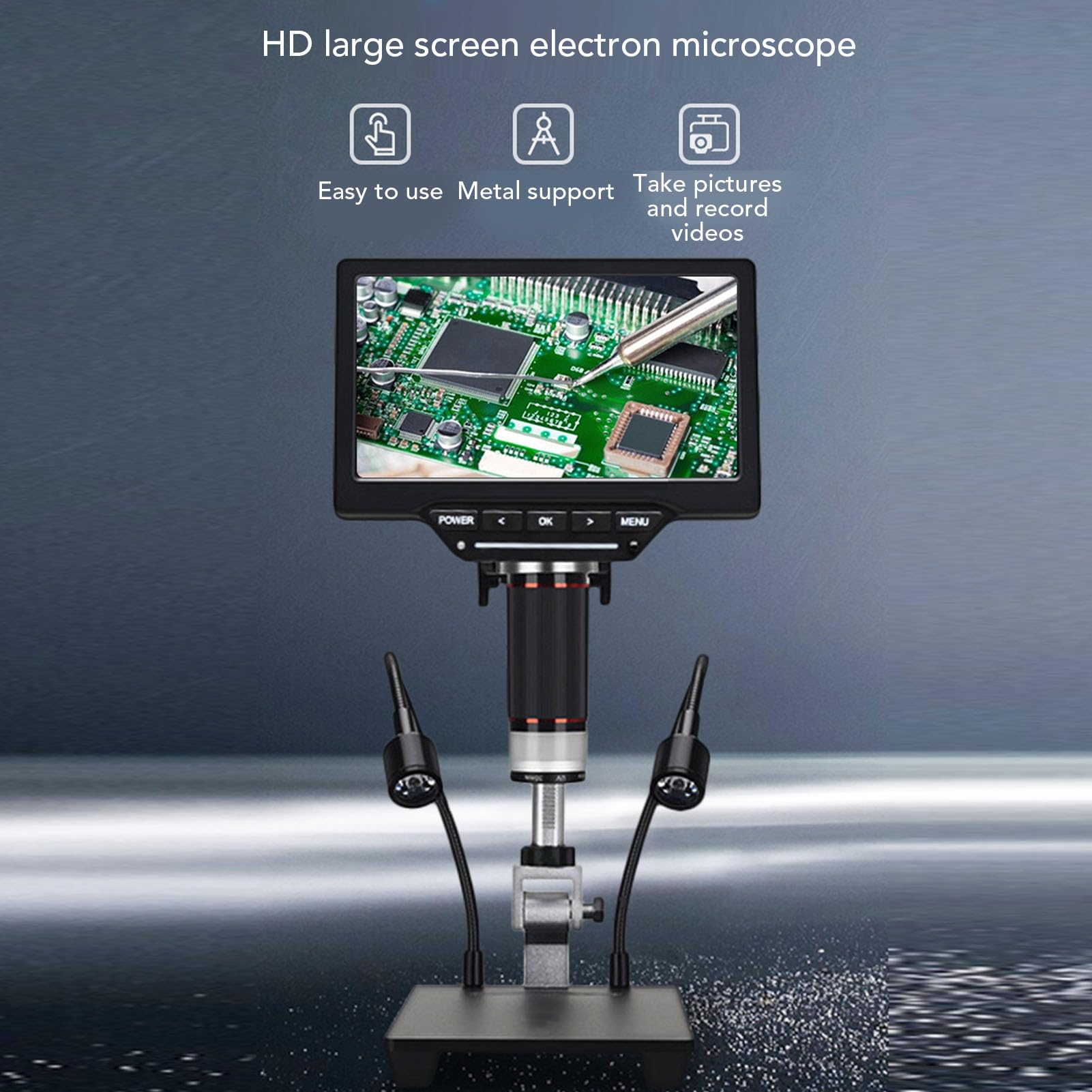 Electronic Digital Microscope 1080P HD with 7in LED Display for