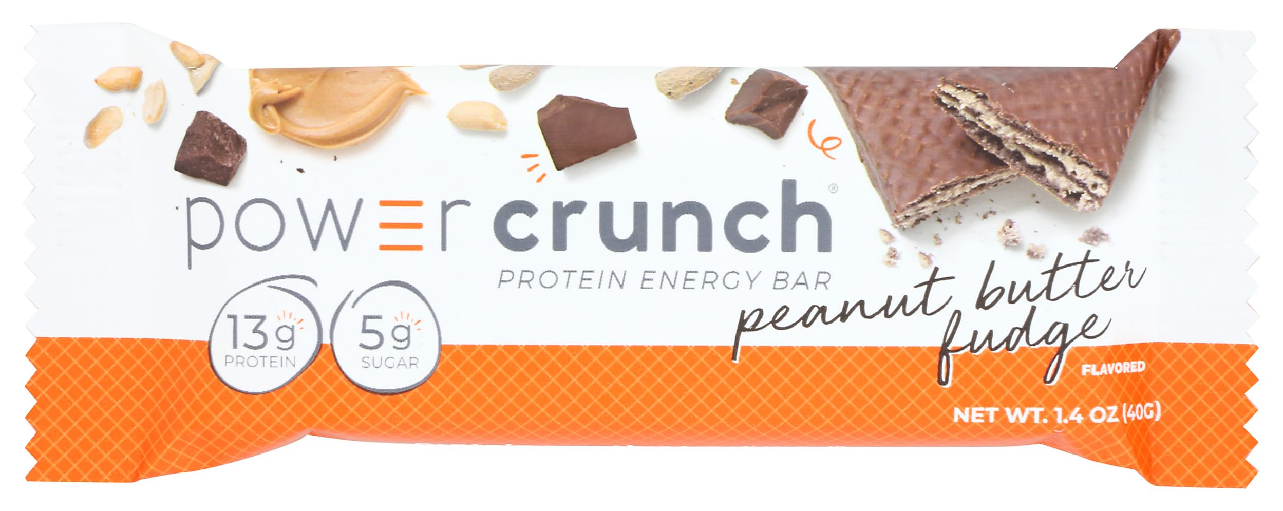 Power Crunch Peanut Butter Fudge Protein Energy Bar, Easy To Digest, High In Protein, 40 Grams (Pack Of 12)