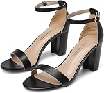 DREAM PAIRS Chunk Sandales à pompe à bas talon pour femme