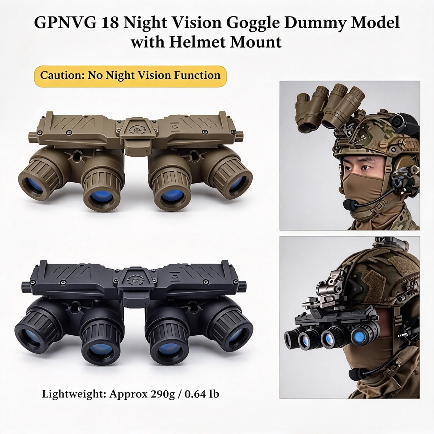 Amazon.com: GPNVG 18 Dummy Model, Night Vision Goggles Prop, Black