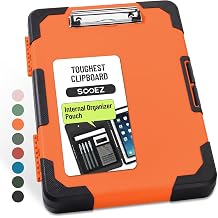 Sooez Toughest Clipboard with Storage, Internal Pen Pouch Included, Letter/ A4 Size, Shockproof Heavy Duty Plastic Clip Boards 8.5x11, High Capacity Clipboards Box Case for Contractor Trucker Driver