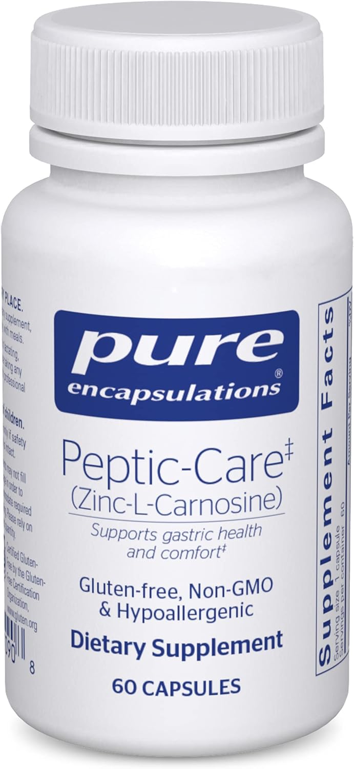 Pure Encapsulations Peptic-Care - Zinc-L-Carnosine - Gut Health &amp; Antioxidant Supplement - Supports Gastric Health - Vegan &amp; Gluten-Free - 60 Capsules
