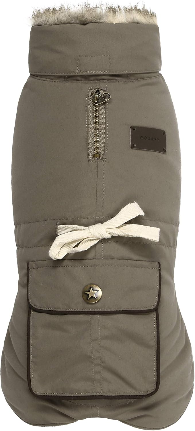 Wouapy 726836 Coat for Dogs Army Size 36, Khaki