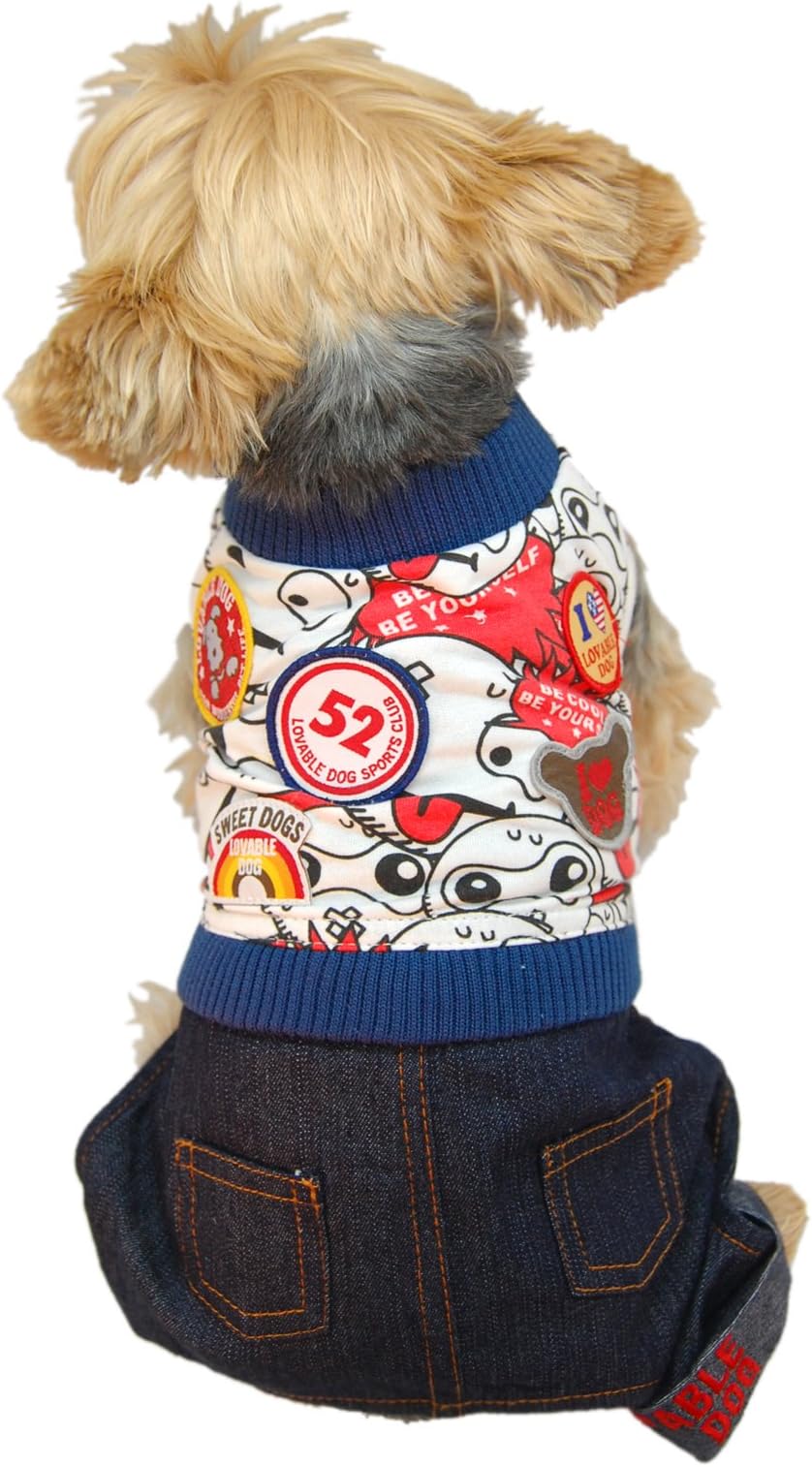 Red Overall with Shirt Top for Pets, Large