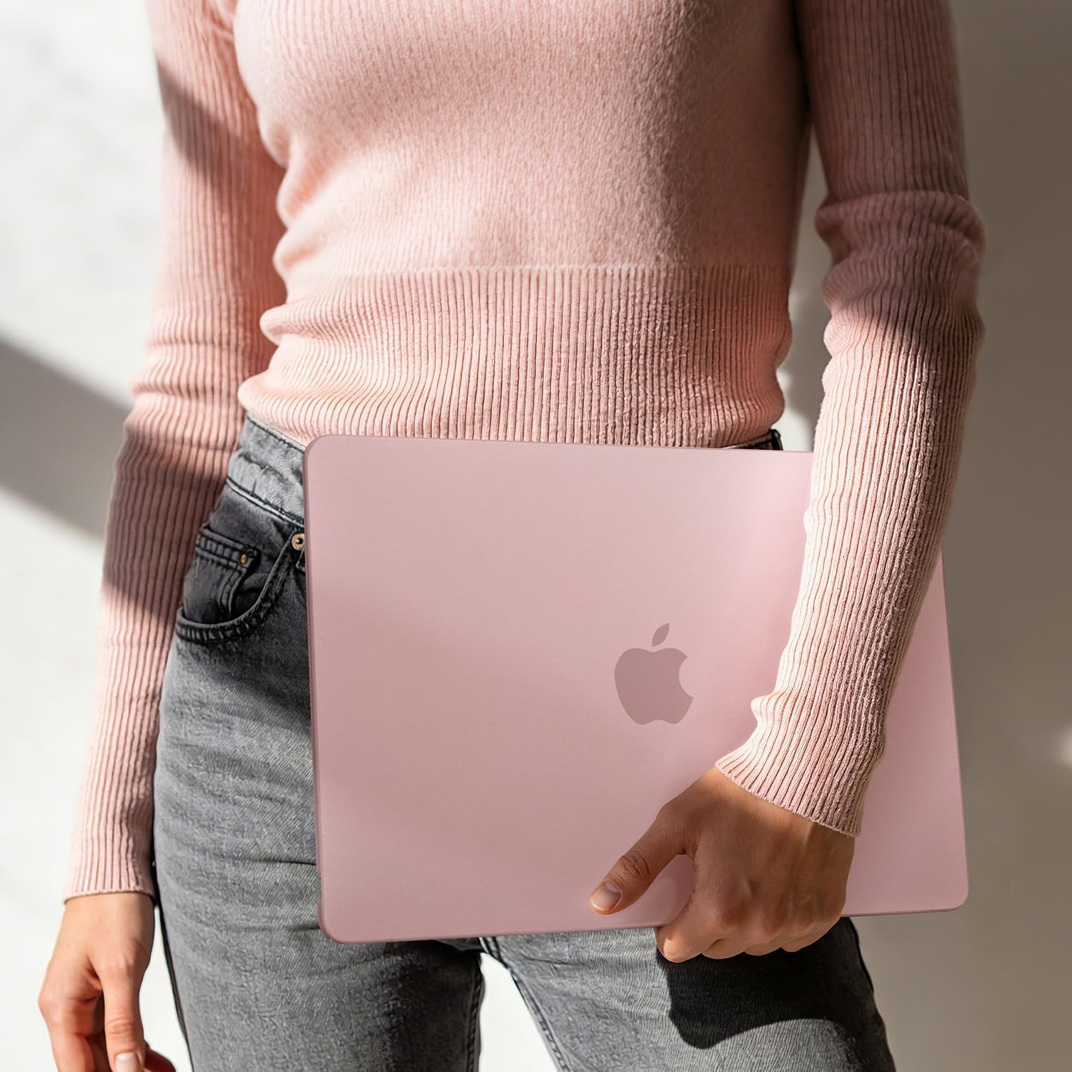 EooCoo for MacBook Neo Case 13 inch 2026 Model A3404 with A18 Pro Chip, Scratch Resistant Protective Hard Shell Case & Keyboard Cover & Screen Film & Type C, Original Matte Blush