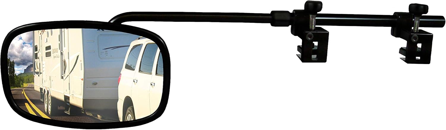 CIPA USA 11980 Universal Bar Towing Mirror Kit, black