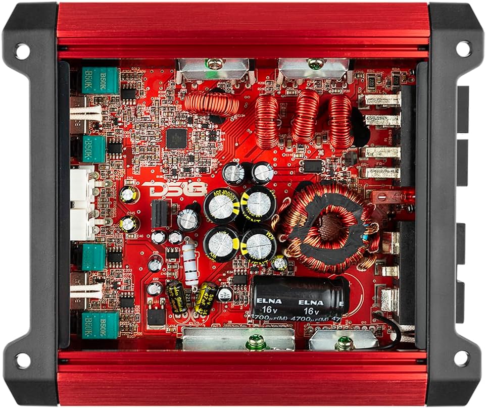 DS18 SXE-2000.4D/RD 4-Channel Car Amplifier Class D Full Range 4X 150 Watts RMS @ 4-ohm - Powerful and Compact Amp for Speakers in Car Audio System - Bridgeable Amp 4 Channels 2000 Watts Max Power