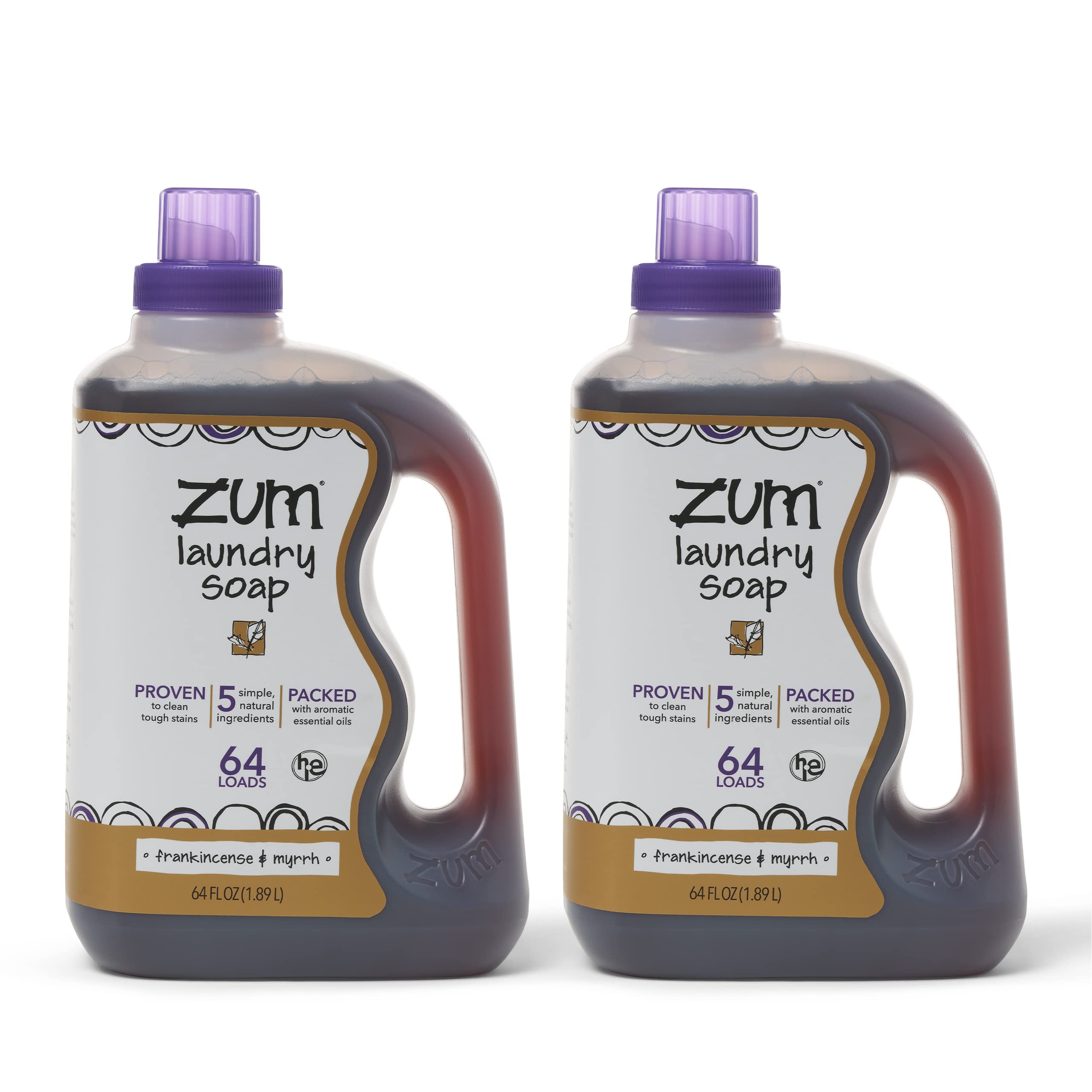Zum Clean Laundry Soap Frankincense and Myrrh 64 fl oz (2 Pack