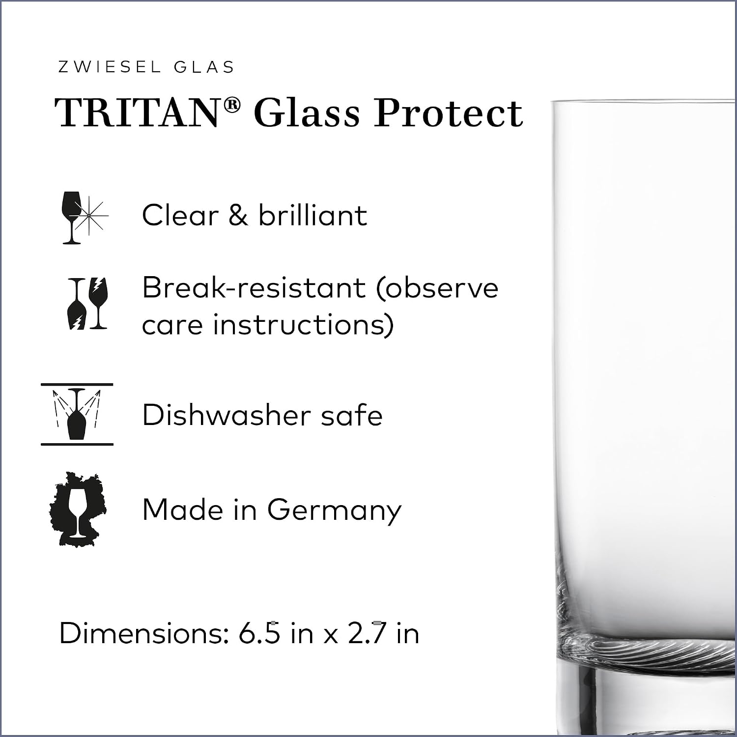 ZWIESEL GLAS Echo Longdrink Glasses(Set of 4), Bar Glasses for Longdrinks, Dishwasher-Safe Machine-Made Tritan Crystal Glasses, Made in Germany (16 Ounce)