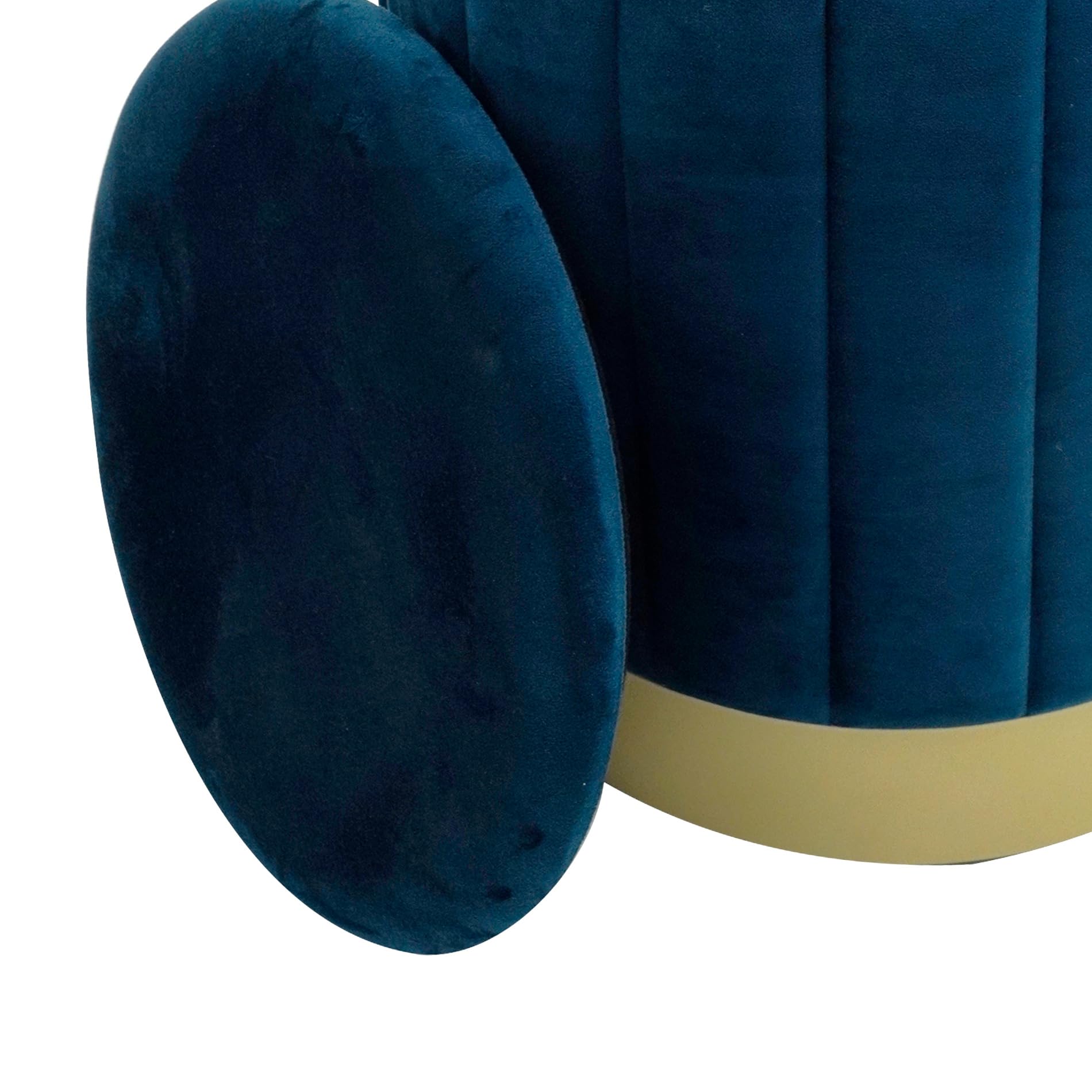 Set 2 Pouf Contenitore Blu Velluto - Poggiapiedi O Sgabello, Con Base In Ferro, 44x35x35 Cm