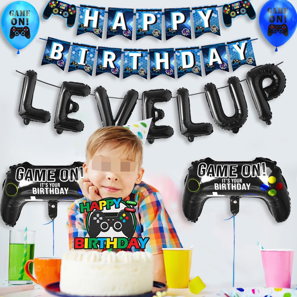 Gamer Compleanno Decorazione 11° Compleanno Palloncino Set Videogioco Palloncini Numero 11 Palloncino Happy Birthday Banner 11 Anni Ragazzi Gioco Palloncini Cake Topper per Bambini Game Tema Festa