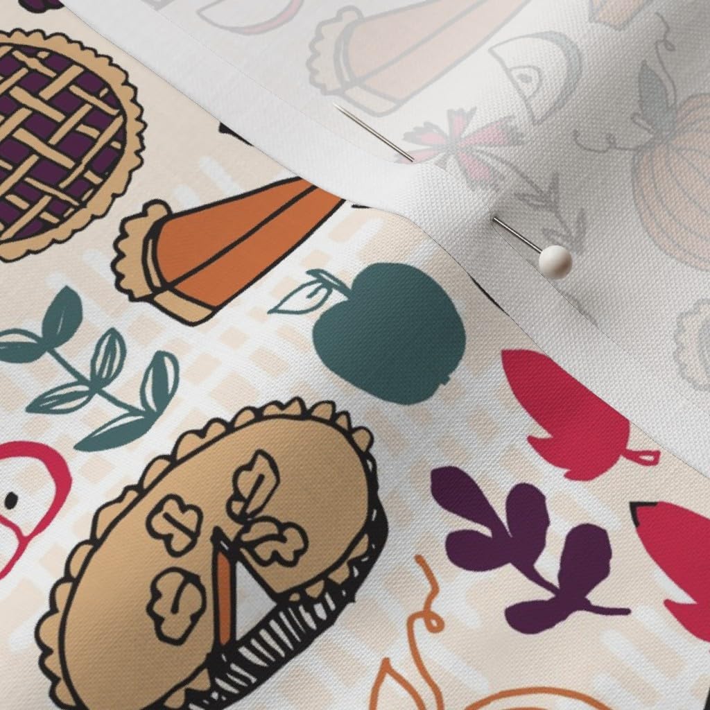 Spoonflower Fabric - Pies Thanksgiving Food Pie Pumpkin Dessert Pumpkins Printed on Petal Signature Cotton Fabric by The Yard - Sewing Quilting Apparel Crafts Decor
