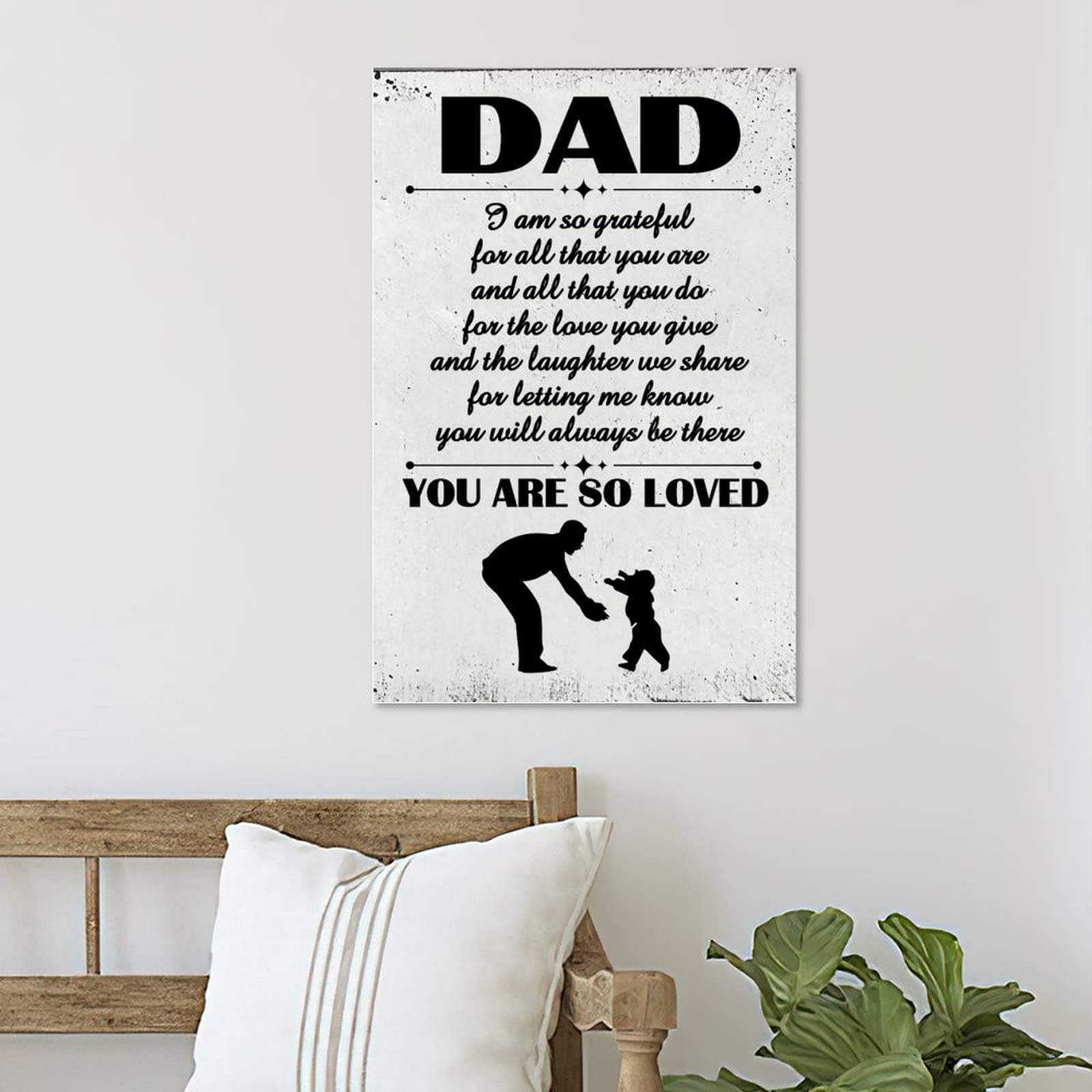 Panneau en bois Dad I Am So Grateful vintage décoration murale porche et bureau d'homme