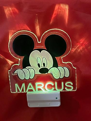Miniatura 7 de Mirror Mania Store Lámpara de mouse con enchufe de luz nocturna LED personalizada grabada gratis hecha a pedido, decoración de habitación de niñas y
