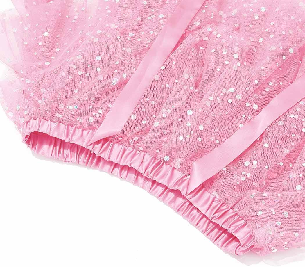 TWINKLEDE Belly Dance Hip Scarf Sequin Tulle Skirt High Low Tutu Skirts Rave Outfit for Women