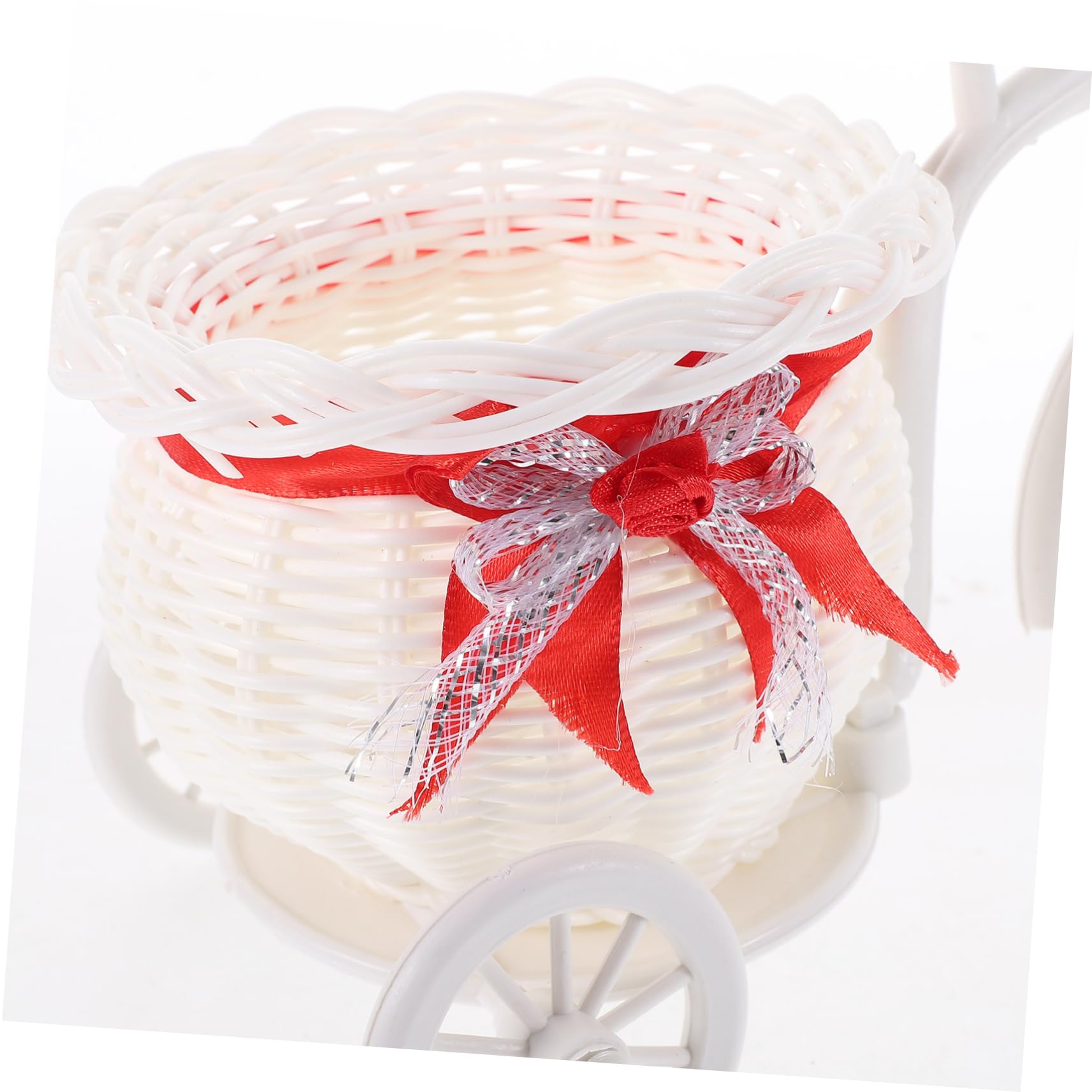 KOMBIUDA Cesta Tejida con Diseño de Tres Ruedas para Almacenar Dulces y Alimentos, Hecha de Pp, Adecuada para Decoración del Hogar y Fiestas, Diseño Funcional y Decorativo
