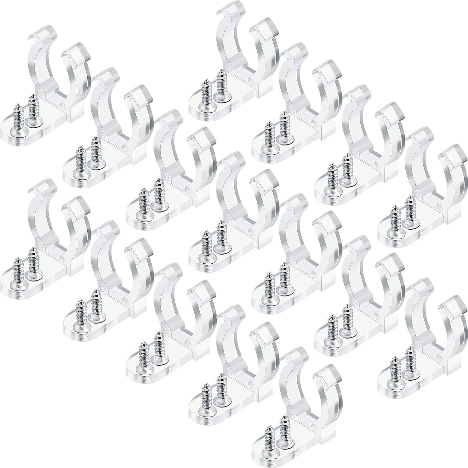 150 Pieces 1/2 Inch LED Rope Light Clips Holder with 300 Pieces Screws Clear PVC Mounting Rope Light Clips for Christmas Hanging Outdoor Wall Mount LED Light, Family Parties Wedding Ceremonies