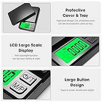 Vista 3 de Mik-Nana Báscula de bolsillo pequeña, báscula digital de 10.58 oz/0.00 oz, báscula de laboratorio de precisión digital de peso gramos y onzas