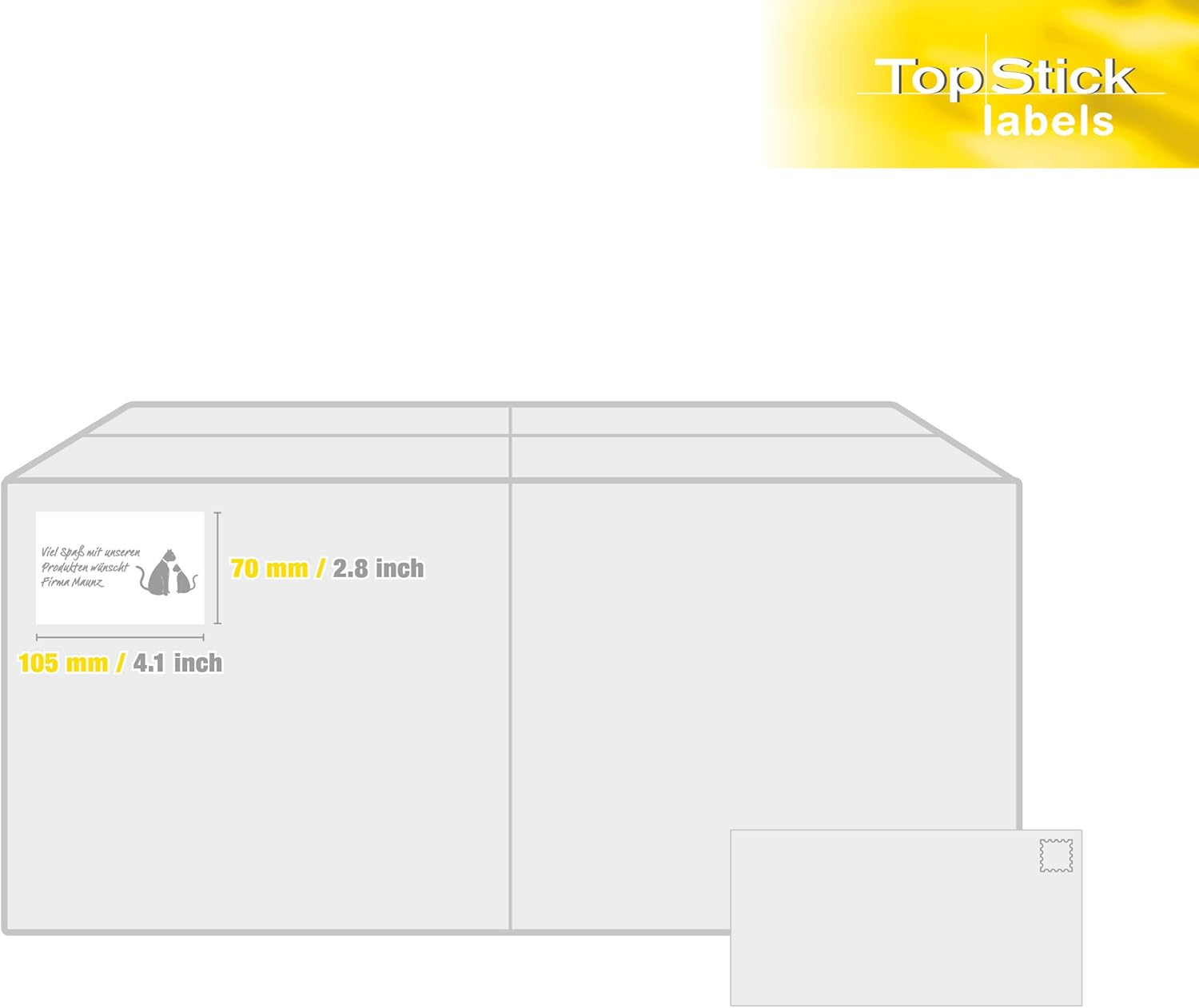 TopStick 8770 Multi-Purpose Labels, 8 Labels Per A4 Sheet, 105 x 70 mm, 800 Labels, Self Adhesive, Large Stickers for Laser and Inkjet Printers, White