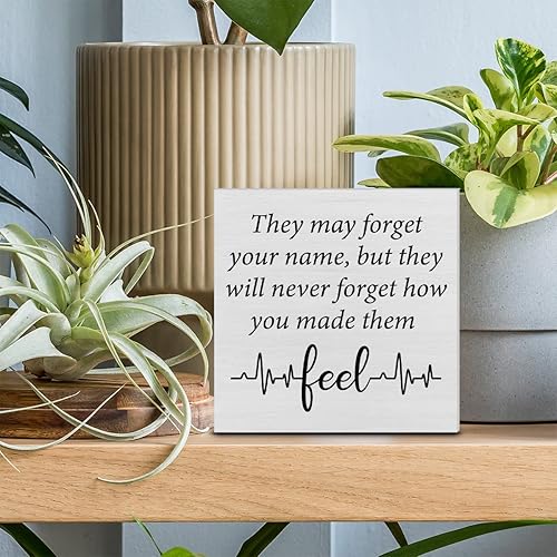 Miniatura 3 de Inspiration - Cartel decorativo de madera con cita para enfermera, con texto en inglés "They May Forget Your Name", placa de bloque de madera,