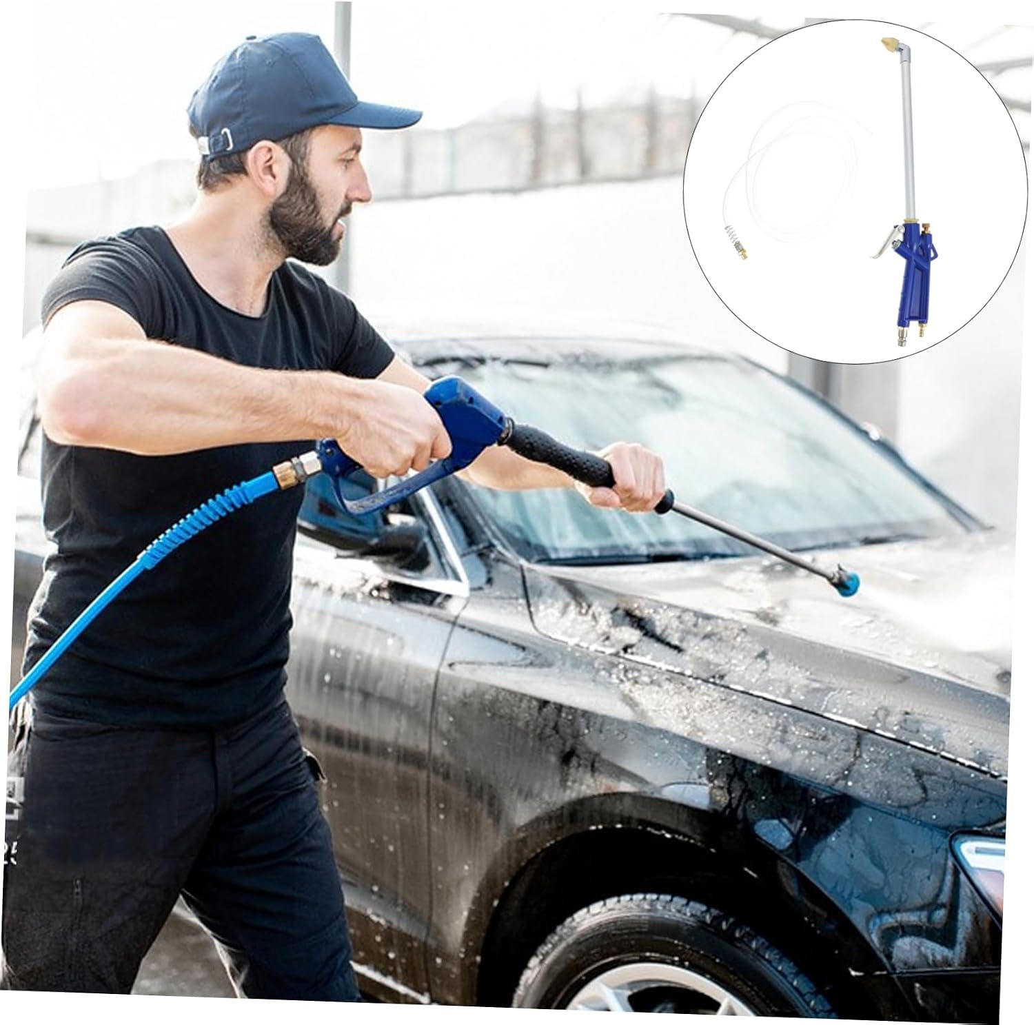 Engine Cleaner Car Detailing Tool Pneumatic Cleaning Sprayer Long Hose for Engine Bay Automotive Sprayer