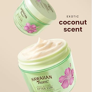 Hawaiian Tropic After Sun Body Butter with Coconut Oil, 8 oz, After Sun Lotion, After Sun Moisturizer, Coconut Body Butter, After Sun Care, After Sun Skin Care, 8 oz