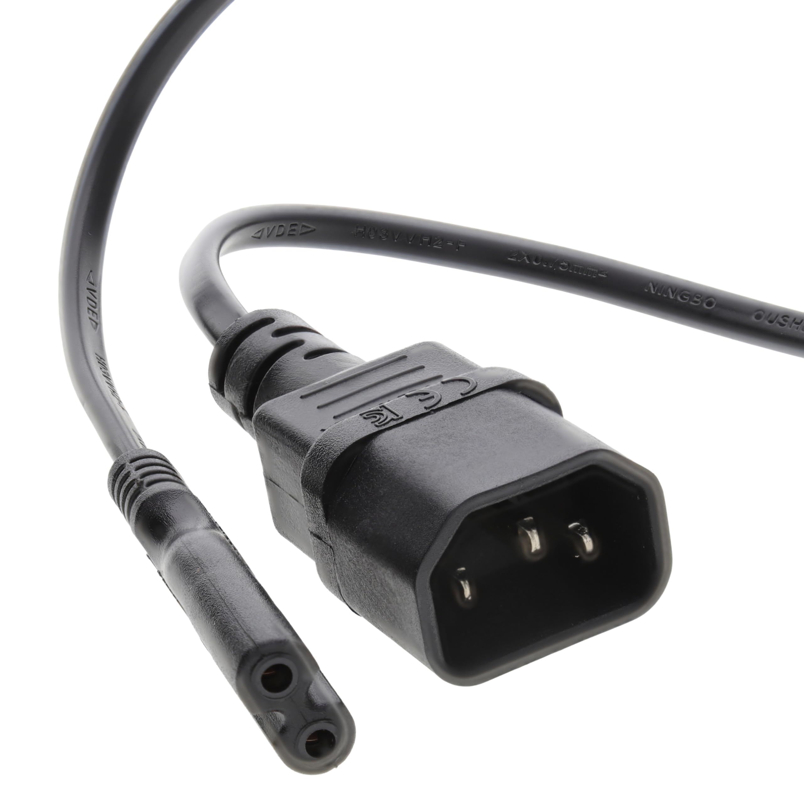 kenable IEC C14 3 pin Male Plug to Figure 8 C7 Plug Power Adapter Cable 1m [1 metres]