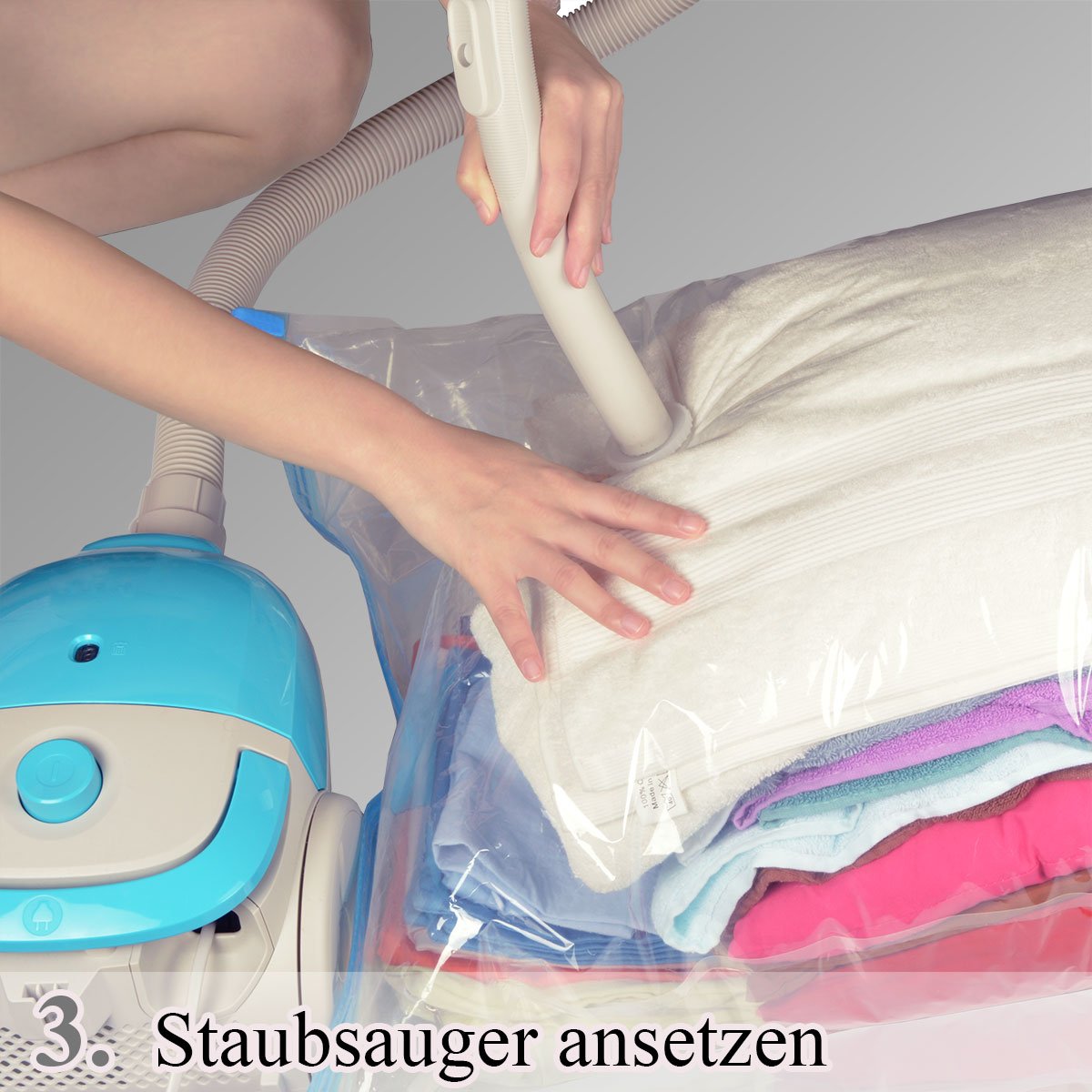 VITAMO Vacuümzakken met pomp - 13 stuks voor kleding - 4 maten opbergzakken VITAMO Vacuümzakken met pomp - 13 stuks voor kleding - 4 maten opbergzakken