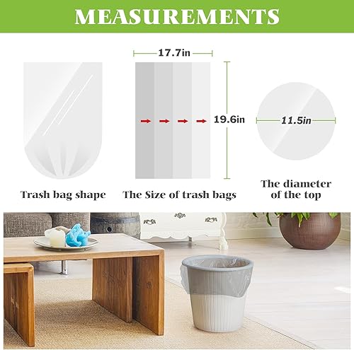 Miniatura 10 de Teivio Bolsas de basura fuertes de 4 galones, 280 unidades, bolsas de basura para baño, bolsas de plástico pequeñas para el hogar, oficina, cocina,