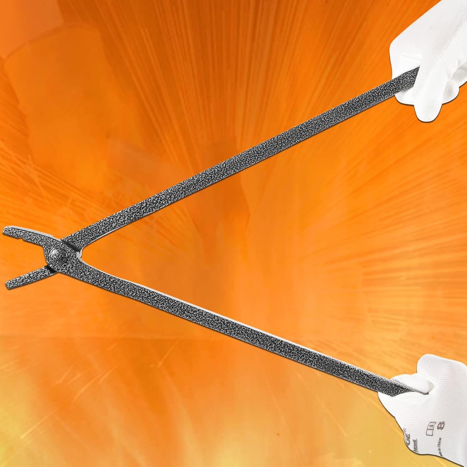 Schmiedezange 1/4 Zoll (6,3 mm) für Flach-, Vierkant- & Rundmaterial | Geschmiedet Flachbackenzange | 43 cm Länge